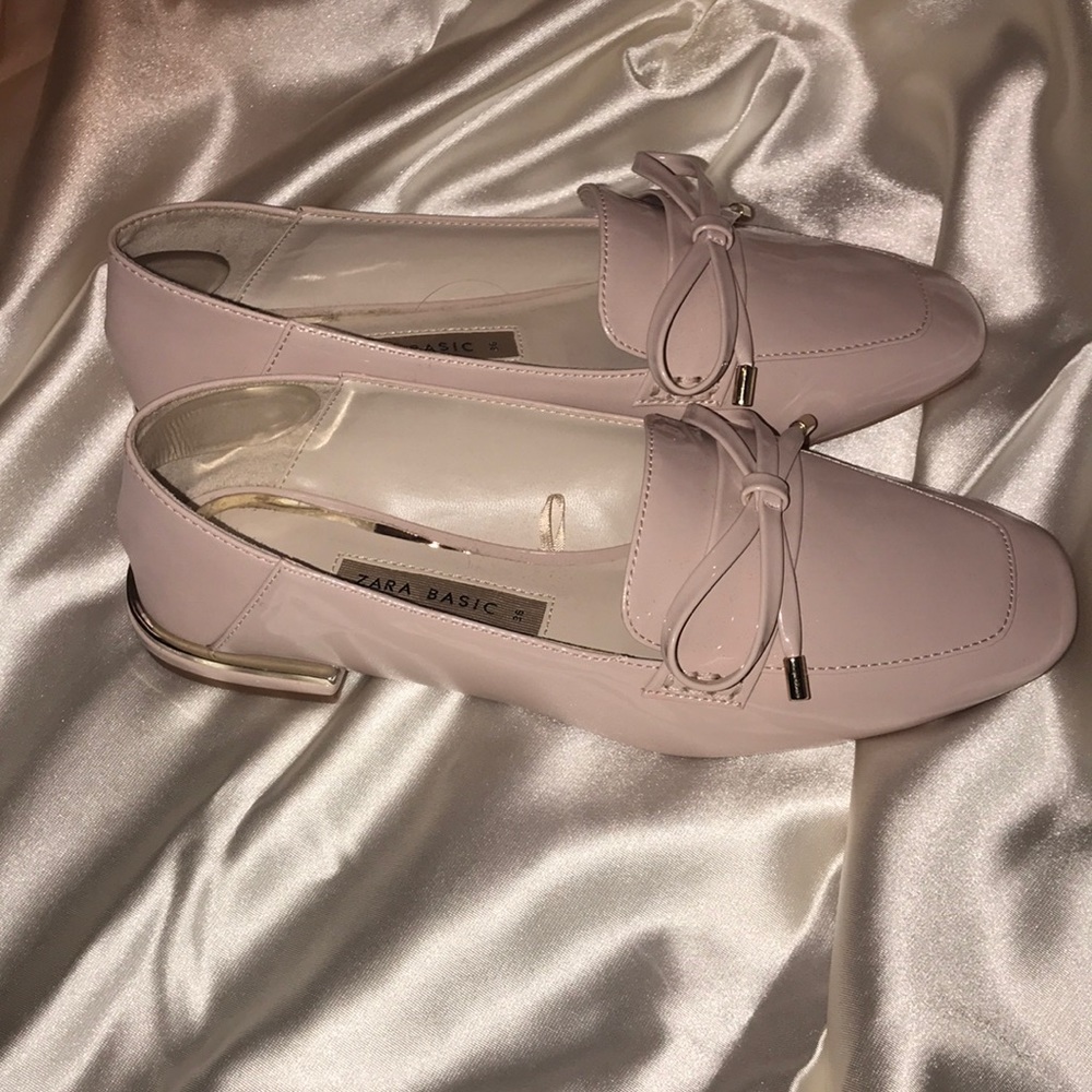 Zara basic size 36 6 Nude Gold Mules Flats Loafers